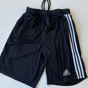 Adidas Shorts Basketball Athletic Climalite Black Three Stripes Unisex Sz Small